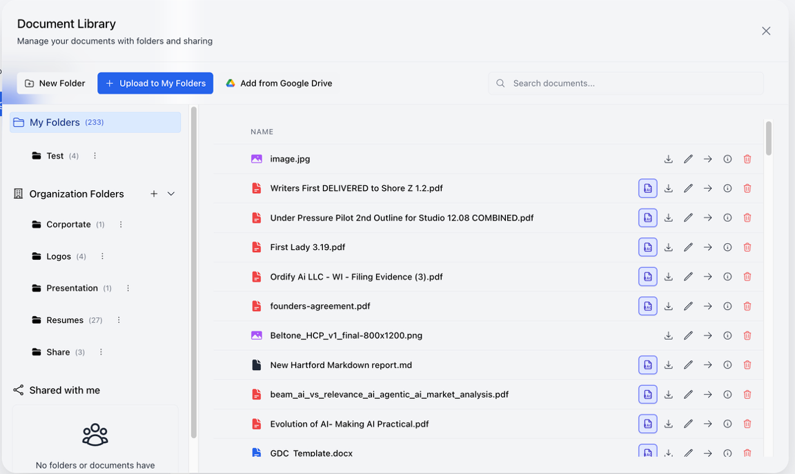 Document Library Interface